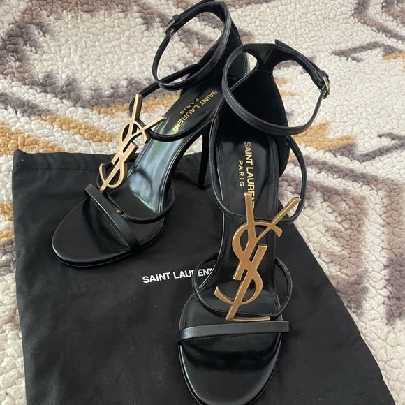Saint Laurent Shoes - Saint Laurent Cassandra Strappy Sandal YSL gold 38